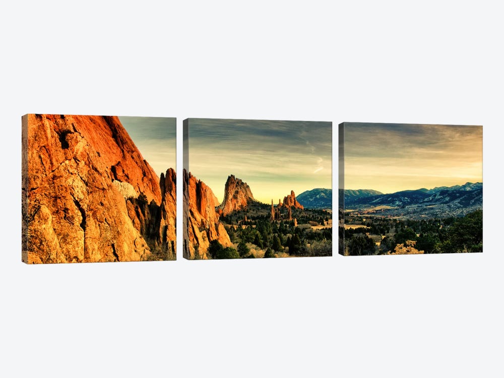 Colorado Springs Panoramic Skyline Cityscape by Unknown Artist 3-piece Canvas Art Print