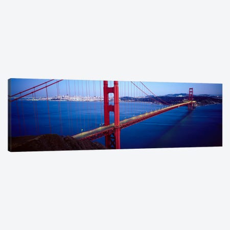 San Francisco Panoramic Skyline Cityscape (Golden Gate Bridge) Canvas Print #6019} by Unknown Artist Canvas Art