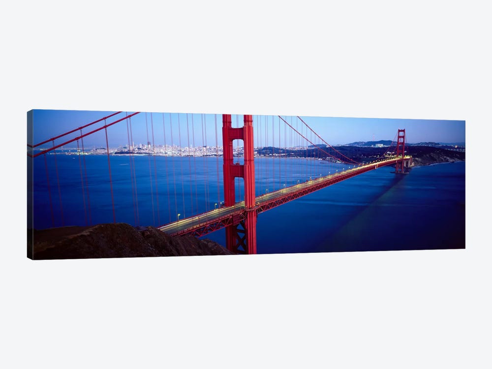 San Francisco Panoramic Skyline Cityscape (Golden Gate Bridge) by Unknown Artist 1-piece Canvas Art