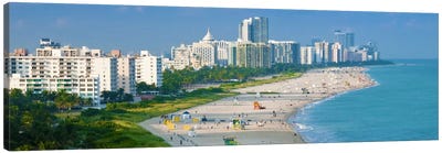 Miami Panoramic Skyline Cityscape Canvas Art Print - Miami Art