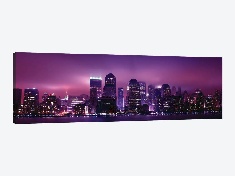 New York Panoramic Skyline Cityscape (Night View) by Unknown Artist 1-piece Canvas Art Print
