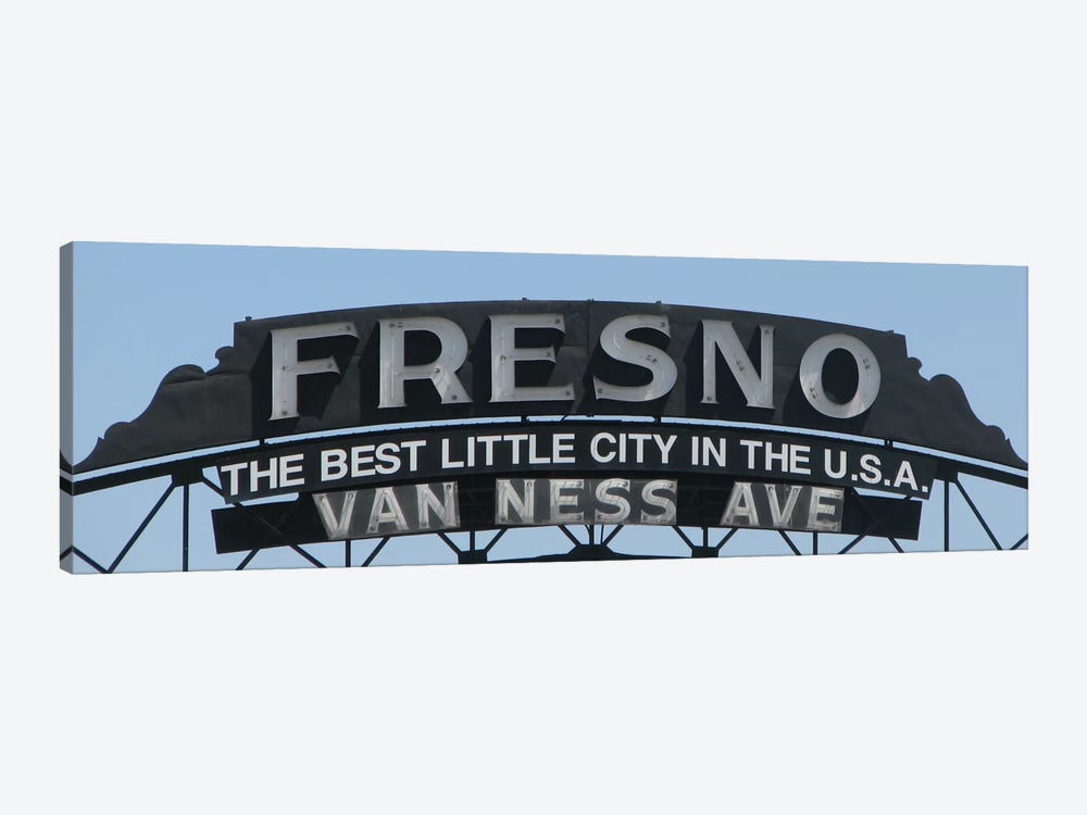 Fresno Panoramic Skyline Cityscape (Sign) by Unknown Artist 1-piece Canvas Art Print