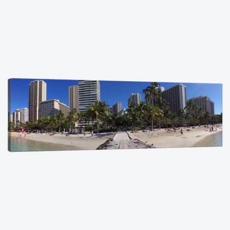 Honolulu Panoramic Skyline Cityscape (Beach) Canvas Print #6028} by Unknown Artist Art Print