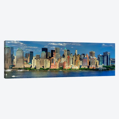 New York Panoramic Skyline Cityscape (Manhattan) Canvas Print #6032} by Unknown Artist Canvas Wall Art
