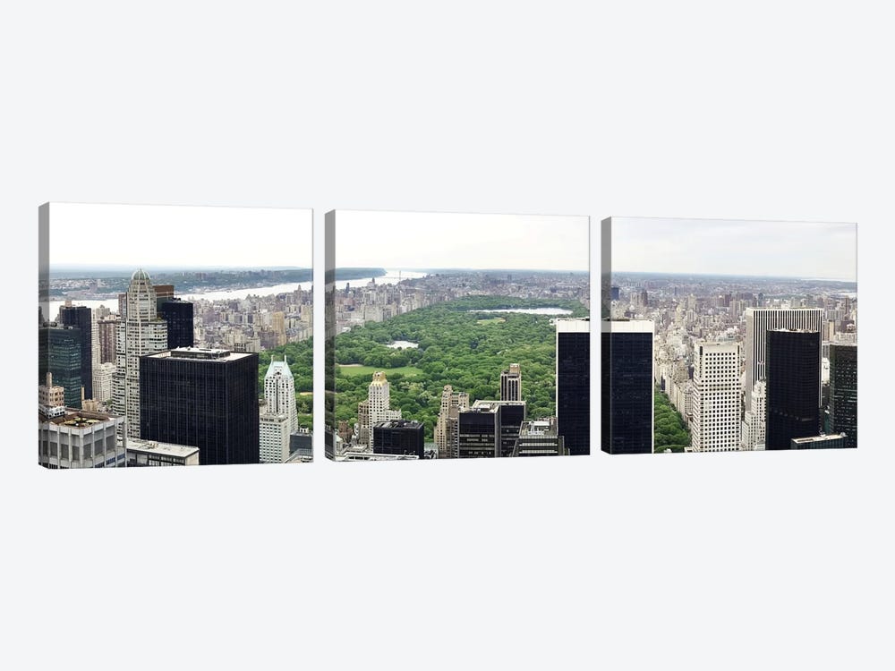 New York Panoramic Skyline Cityscape (Manhattan - Central Park) by Unknown Artist 3-piece Canvas Art Print