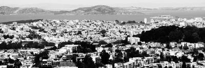 San Francisco Panoramic Skyline Cityscape (Black & White) by Unknown Artist framed canvas print