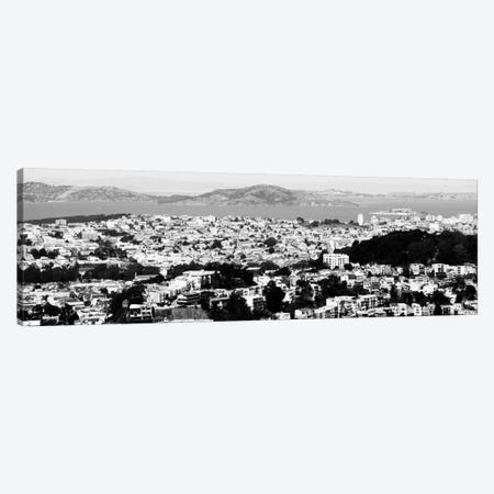 San Francisco Panoramic Skyline Cityscape (Black & White) Canvas Print #6036} by Unknown Artist Art Print