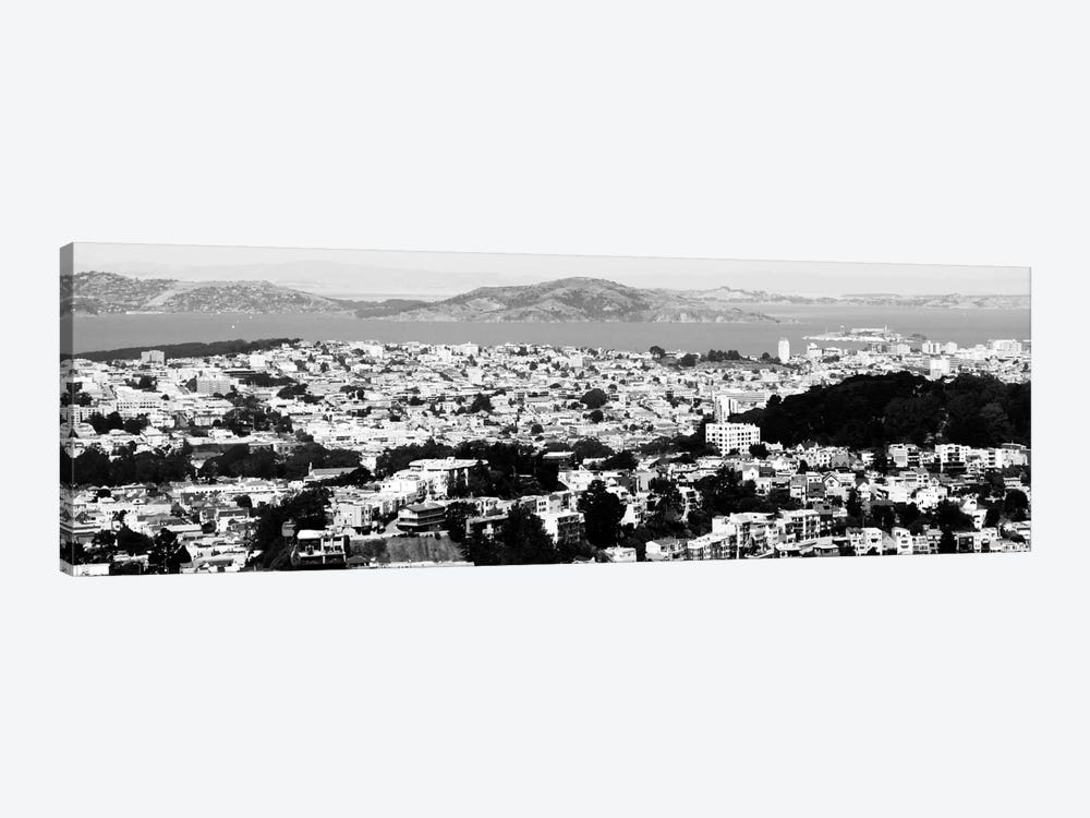 San Francisco Panoramic Skyline Cityscape (Black & White) by Unknown Artist 1-piece Art Print