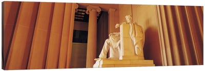 Washington Panoramic Skyline Cityscape (Lincoln Monument) Canvas Art Print - Political & Historical Figure Art