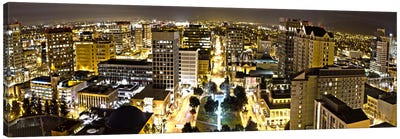 San Jose Panoramic Skyline Cityscape (Night View) Canvas Art Print - Public Domain TEMP