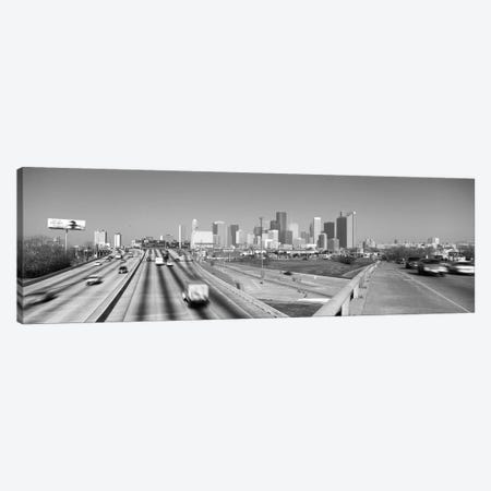 Houston Panoramic Skyline Cityscape (Black & White) Canvas Print #6058} by Unknown Artist Canvas Wall Art