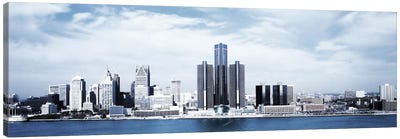 Detroit Panoramic Skyline Cityscape Canvas Art Print - Michigan Art