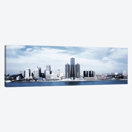Detroit Panoramic Skyline Cityscape Canvas Print #6061} by Unknown Artist Canvas Art Print