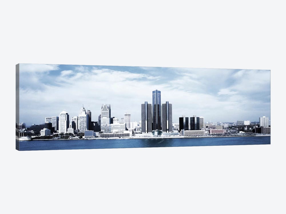 Detroit Panoramic Skyline Cityscape by Unknown Artist 1-piece Canvas Print