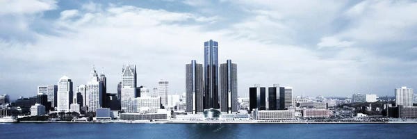 Michigan: Detroit Panoramic Skyline Cityscape by Unknown Artist