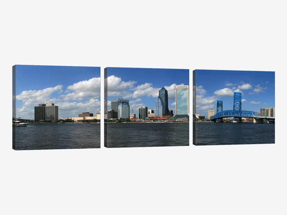 Jacksonville Panoramic Skyline Cityscape by Unknown Artist 3-piece Canvas Print