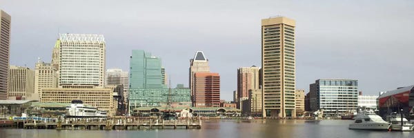 Maryland: Baltimore Panoramic Skyline II Cityscape by Unknown Artist