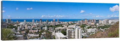 Honolulu Panoramic Skyline Cityscape Canvas Art Print - Honolulu Art