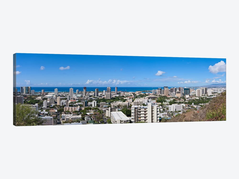 Honolulu Panoramic Skyline Cityscape by Unknown Artist 1-piece Canvas Print