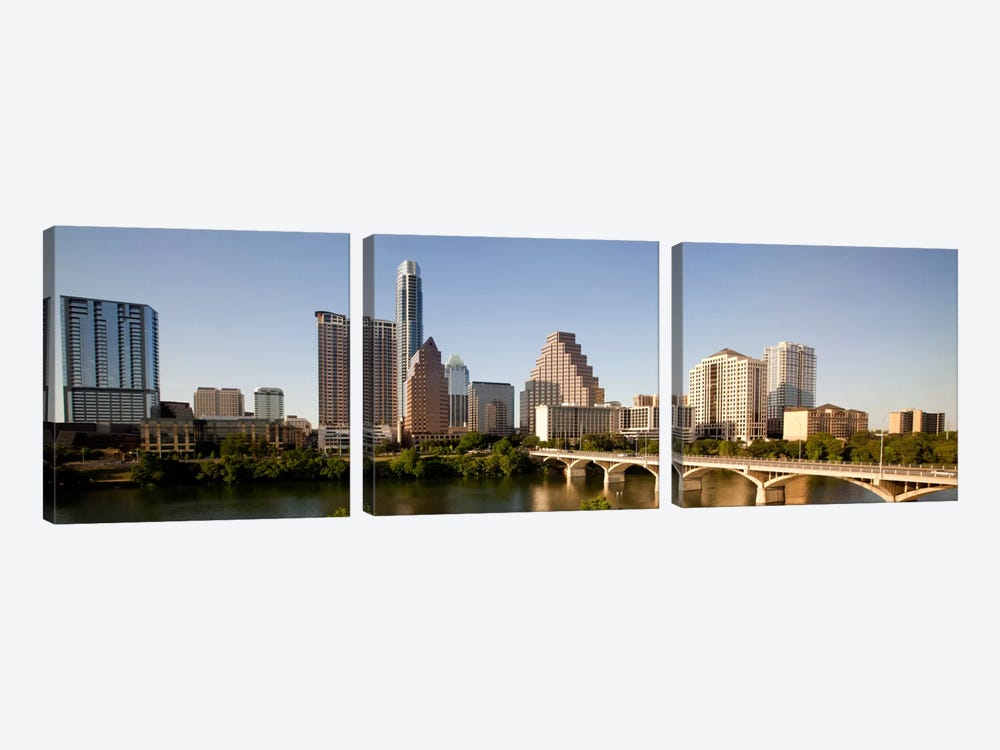 Austin Panoramic Skyline Cityscape by Unknown Artist 3-piece Canvas Wall Art