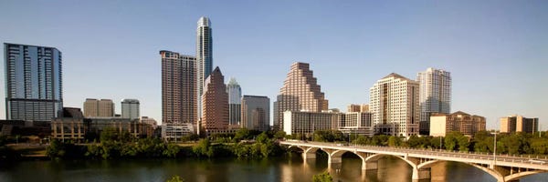 Urban: Austin Panoramic Skyline Cityscape by Unknown Artist