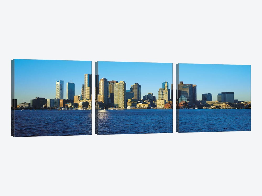 Boston Panoramic Skyline Cityscape by Unknown Artist 3-piece Canvas Wall Art