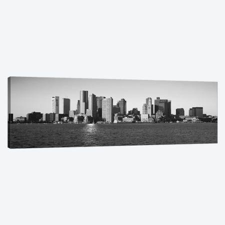 Boston Panoramic Skyline Cityscape (Black & White) Canvas Print #6080} by Unknown Artist Canvas Art Print