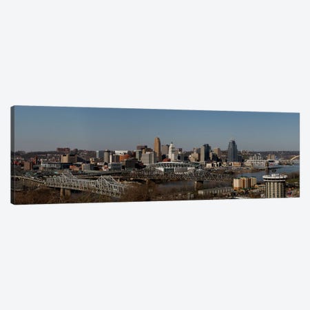 Cincinnati Panoramic Skyline Cityscape Canvas Print #6084} by Unknown Artist Canvas Wall Art