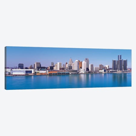 Detroit Panoramic Skyline Cityscape Canvas Print #6087} by Unknown Artist Canvas Art