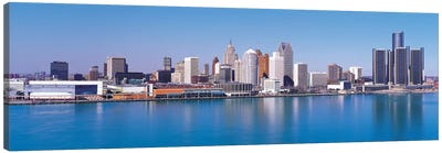 Detroit Panoramic Skyline Cityscape Canvas Art Print - Detroit Skylines