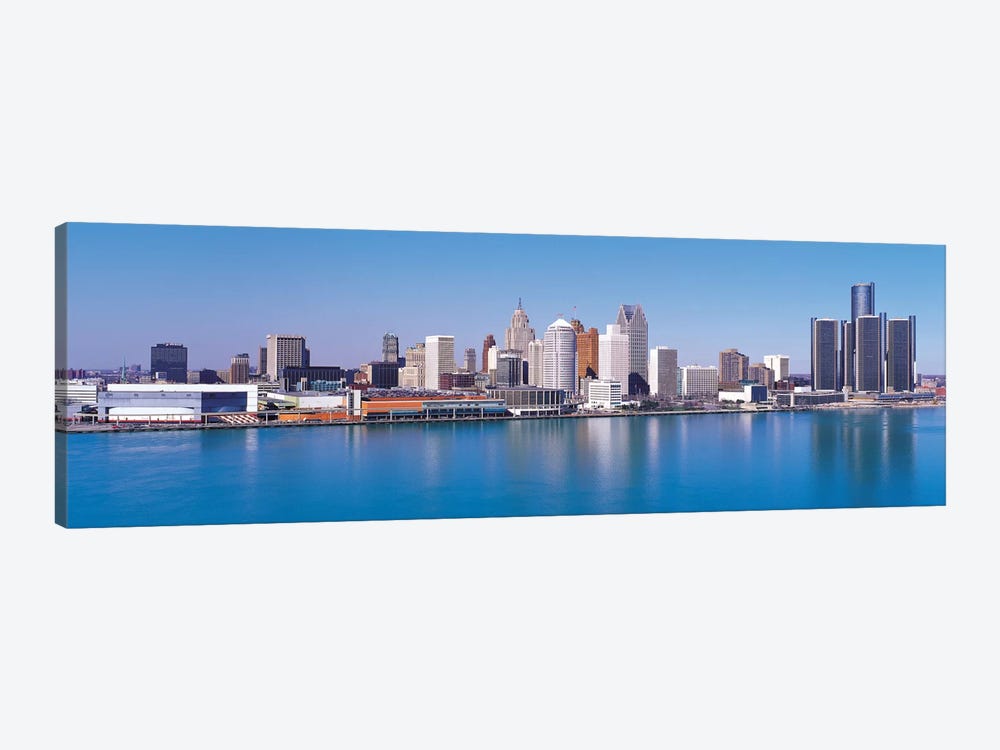 Detroit Panoramic Skyline Cityscape by Unknown Artist 1-piece Art Print
