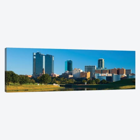 Fort Worth Panoramic Skyline Cityscape Canvas Print #6090} by Unknown Artist Canvas Wall Art
