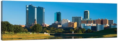 Fort Worth Panoramic Skyline Cityscape Canvas Art Print - Fort Worth