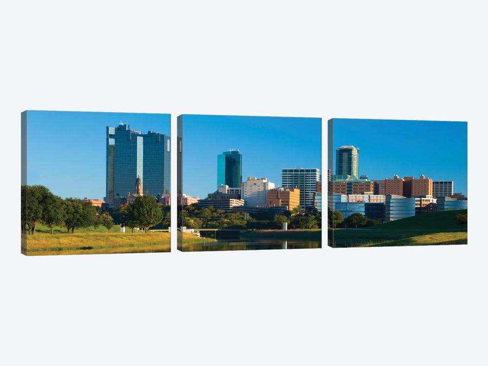 Fort Worth Panoramic Skyline Cityscape by Unknown Artist 3-piece Canvas Print