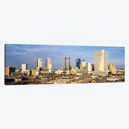 Fort Worth Panoramic Skyline Cityscape Canvas Print #6091} by Unknown Artist Canvas Artwork