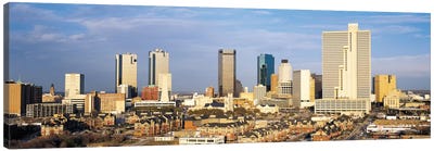 Fort Worth Panoramic Skyline Cityscape Canvas Art Print - Fort Worth