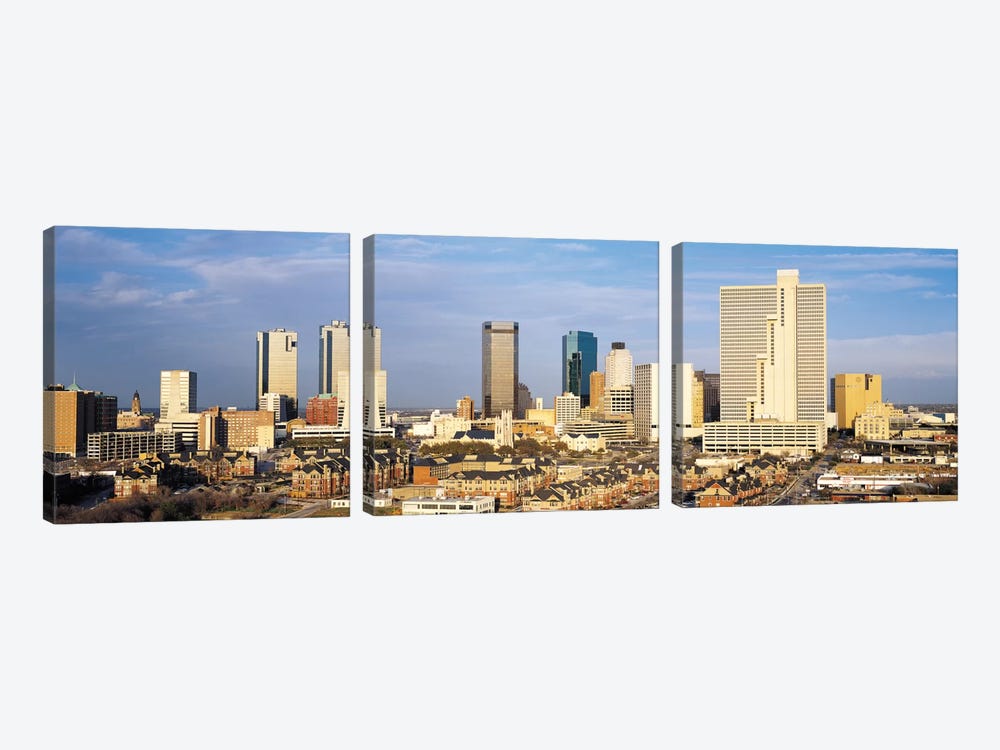 Fort Worth Panoramic Skyline Cityscape by Unknown Artist 3-piece Canvas Art