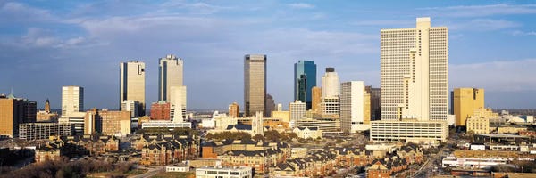 All Purples: Fort Worth Panoramic Skyline Cityscape by Unknown Artist