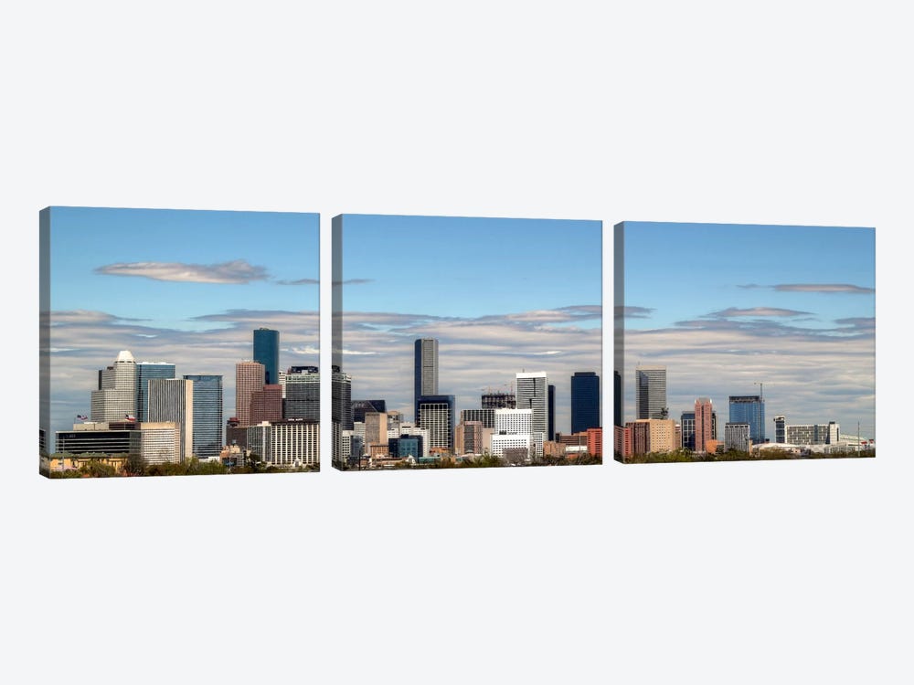 Houston Panoramic Skyline Cityscape by Unknown Artist 3-piece Art Print