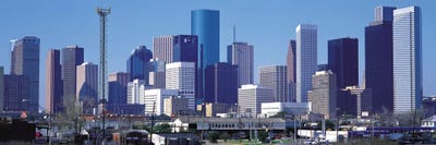 Houston Panoramic Skyline Cityscape by Unknown Artist multi panel art