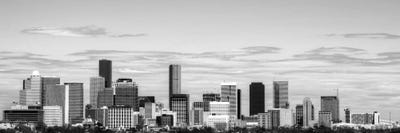 Houston Panoramic Skyline Cityscape (Black & White) by Unknown Artist framed canvas print