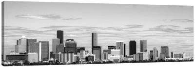 Houston Panoramic Skyline Cityscape (Black & White) Canvas Art Print - Black & White Cityscapes