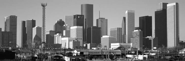 Houston Panoramic Skyline Cityscape (Black & White)