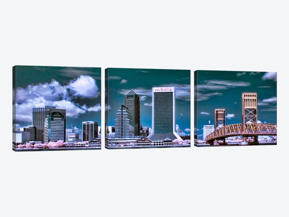 Jacksonville Panoramic Skyline Cityscape 3-piece Canvas Print
