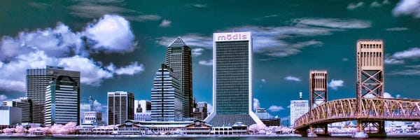 Jacksonville: Jacksonville Panoramic Skyline Cityscape by Unknown Artist