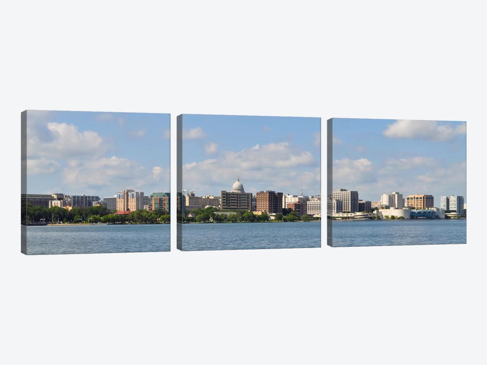 Madison Panoramic Skyline Cityscape by Unknown Artist 3-piece Canvas Wall Art