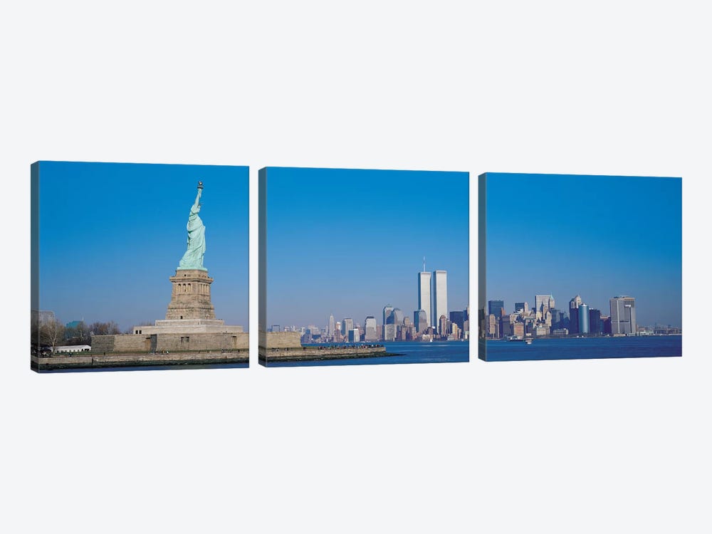 New York Panoramic Skyline Cityscape by Unknown Artist 3-piece Canvas Art Print