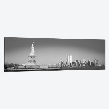 New York Panoramic Skyline Cityscape (Black & White) Canvas Print #6109} by Unknown Artist Canvas Wall Art