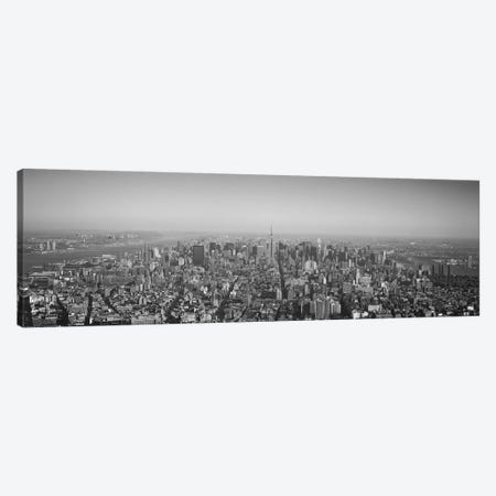 New York Panoramic Skyline Cityscape (Black & White) Canvas Print #6111} by Unknown Artist Canvas Art Print