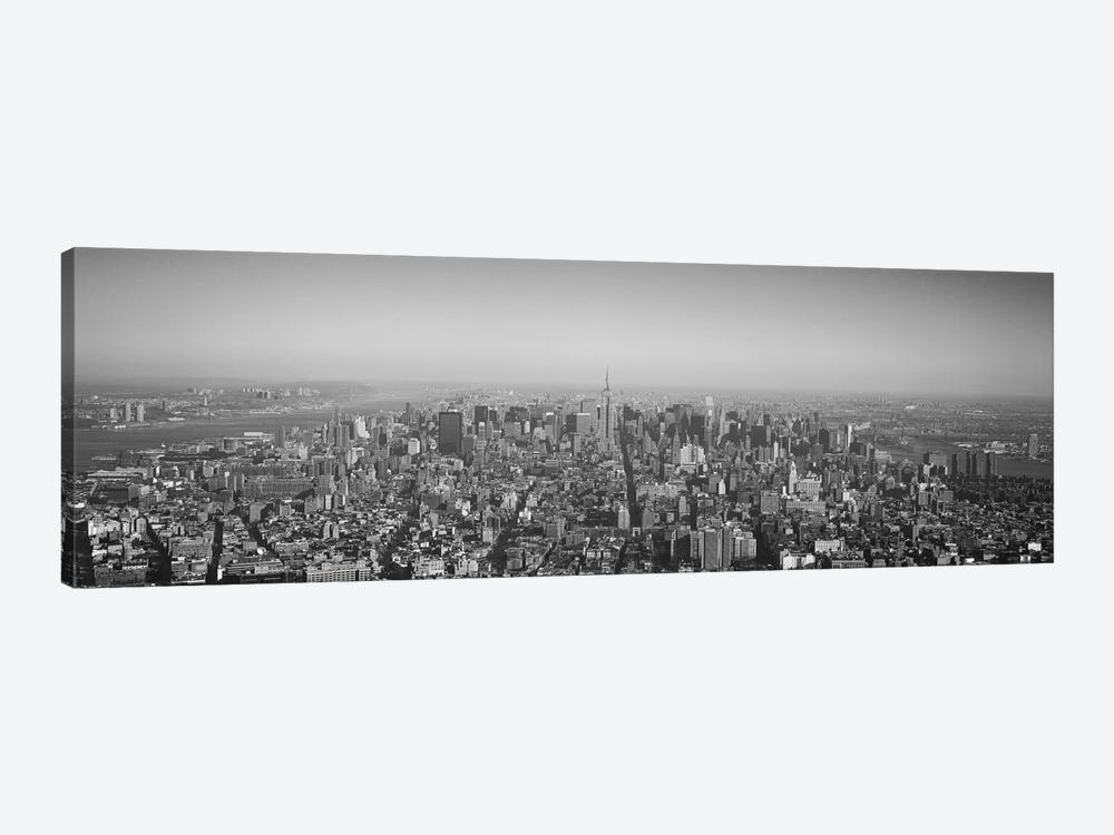 New York Panoramic Skyline Cityscape (Black & White) by Unknown Artist 1-piece Canvas Art Print
